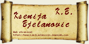 Ksenija Bjelanović vizit kartica